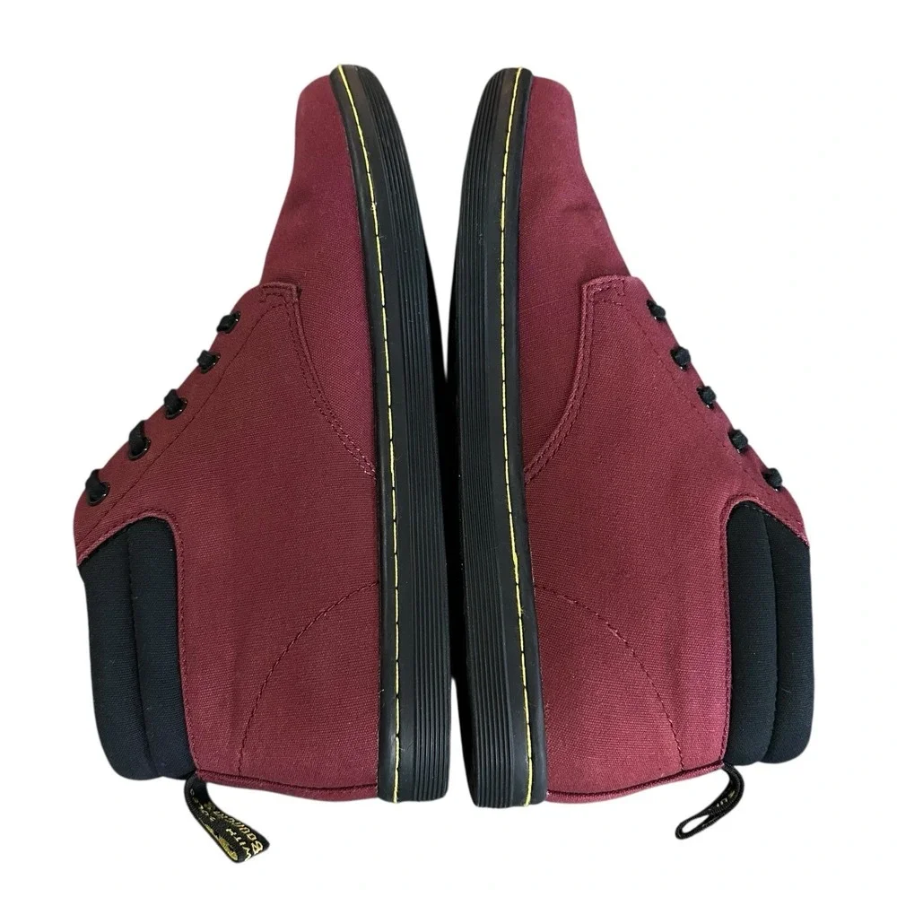 Dr. Martens Maleke Cherry Red Canvas Ankle‎ Chukka Boots Men's Sz 10 Women Sz 11